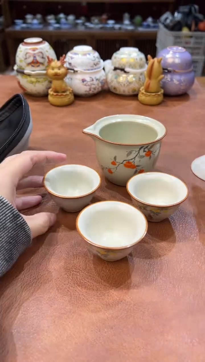 真的很便宜会开片的旅行茶具