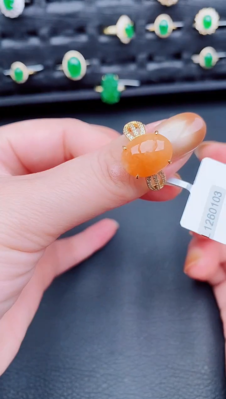 【闪购商品】翡翠戒指银S925镶嵌天然a货翡翠228