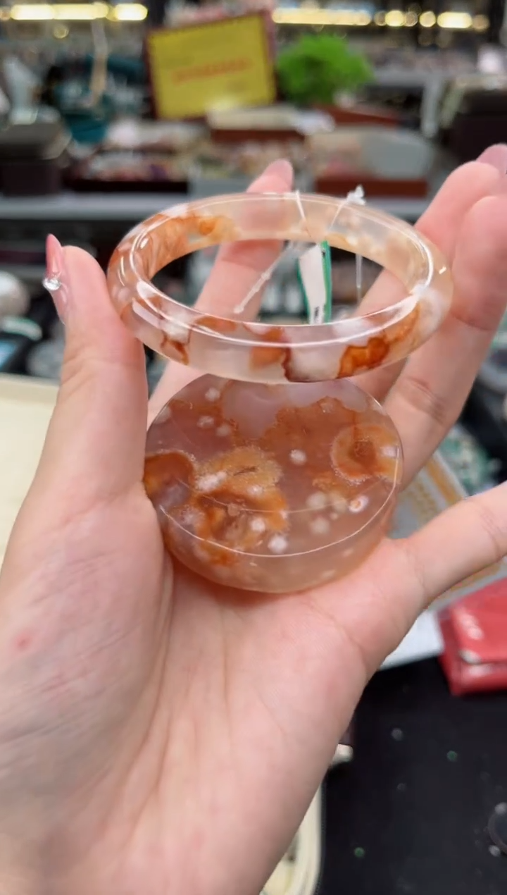 【闪购商品】石英质玉手镯未镶嵌55圈口（赠品镯心）677042