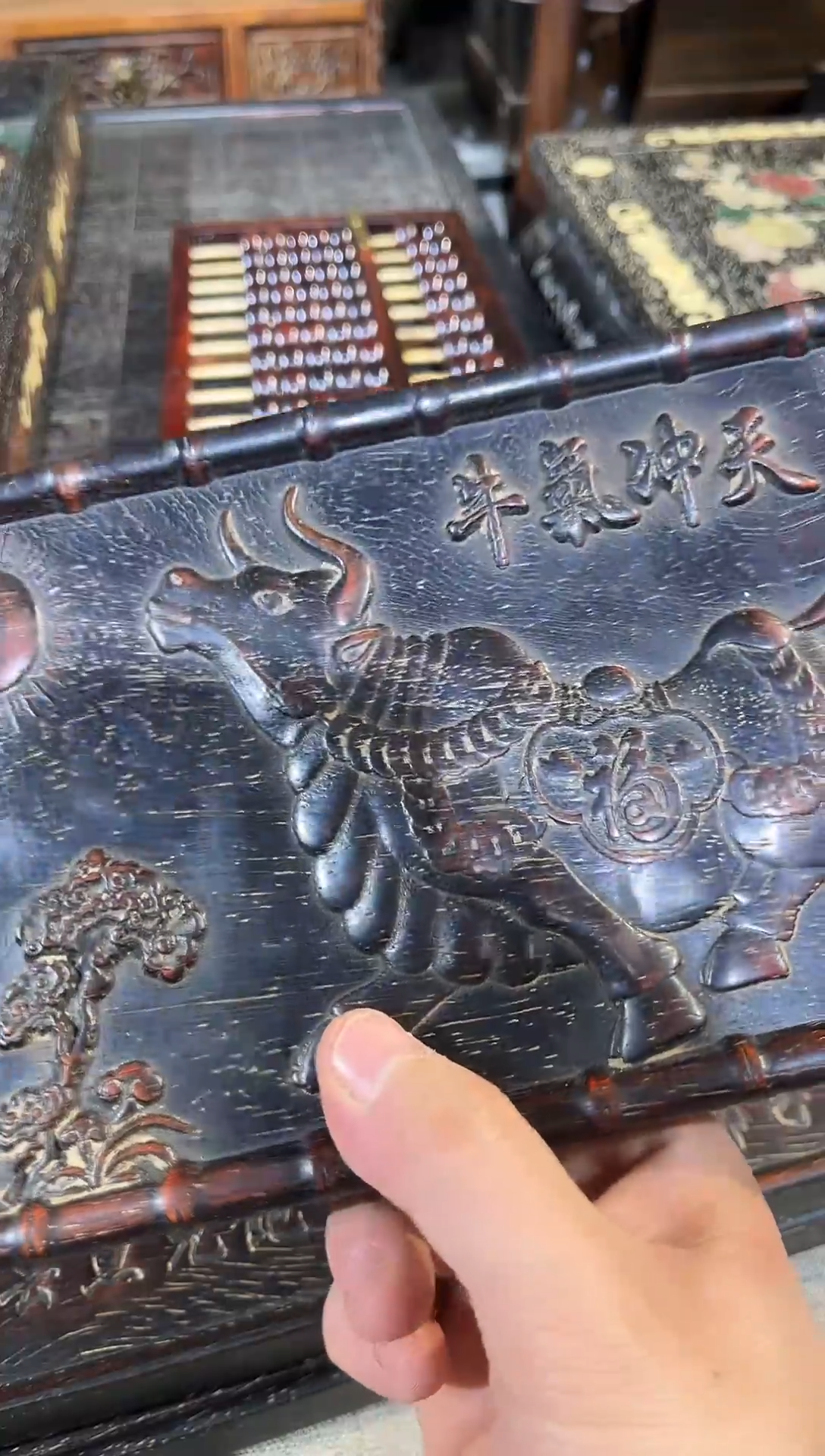 檀香紫檀（小叶紫檀）紫檀牛气冲天茶盘