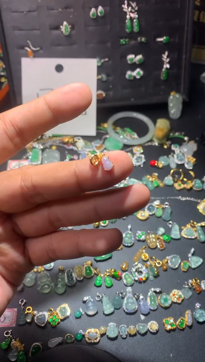 吊坠(不含链)银S925镶嵌翡翠1