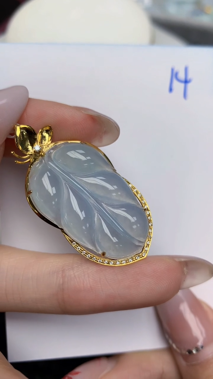 【闪购商品】翡翠颈饰18K金镶嵌天然翡翠A货