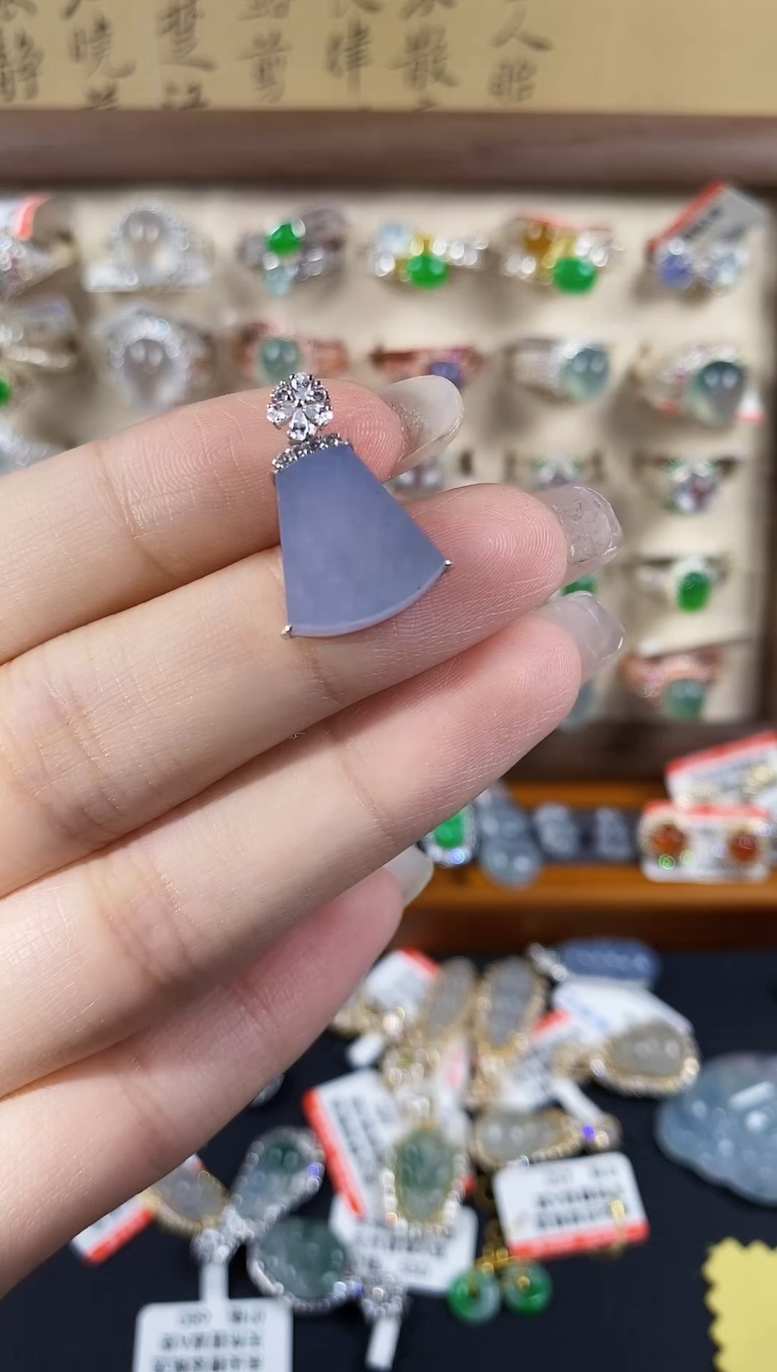 银S925镶嵌戒指翡翠倚****遍天然A货翡翠