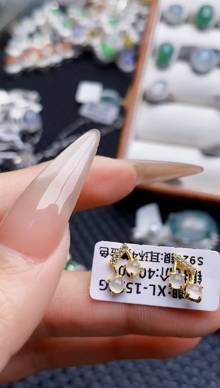 银S925镶嵌戒指翡翠9648