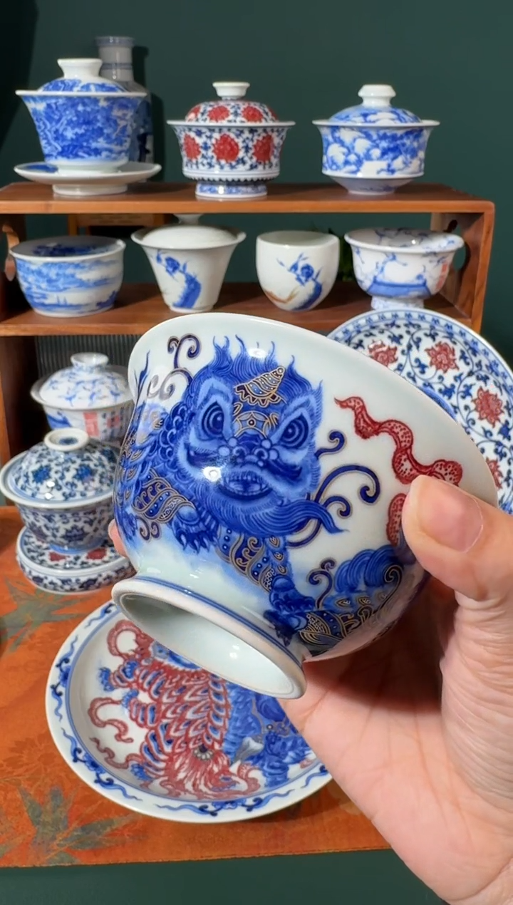 【闪购商品】杯永明尚玩醒狮盖碗