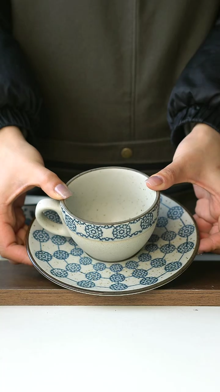 【闪购商品】陶瓷手绘绣球咖啡杯240ml@4-2@