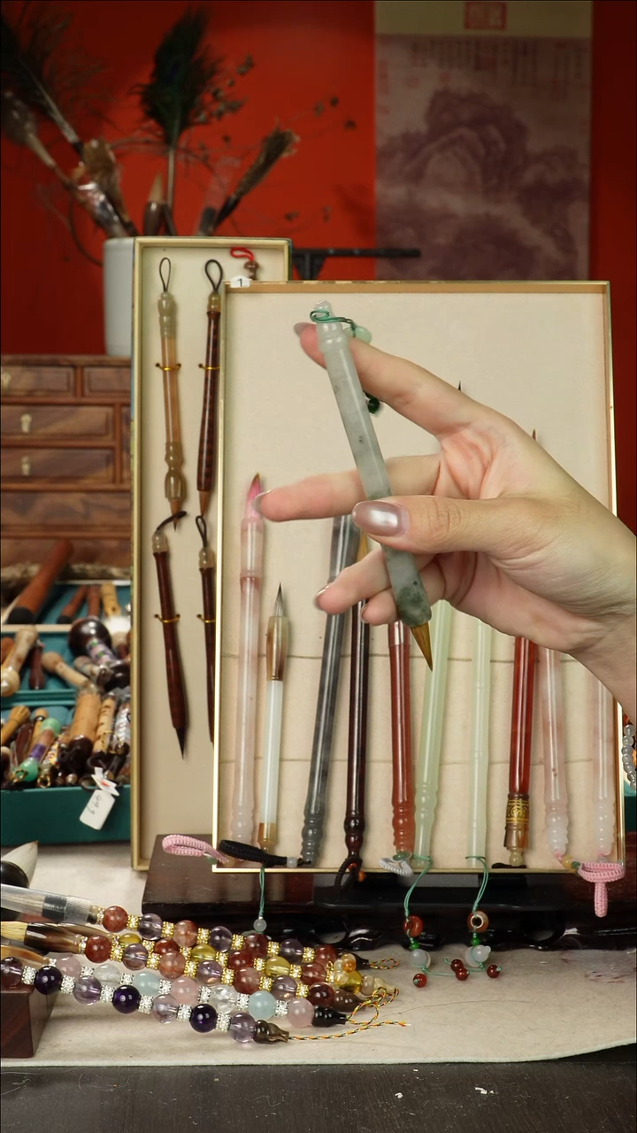 419号闪孤品高货毛笔链接 清水试笔 蘸墨不退