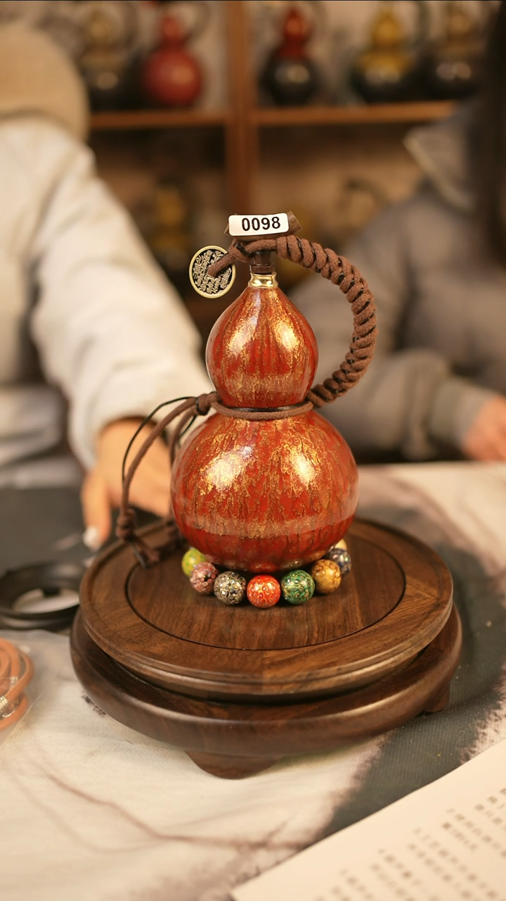【闪购商品】98精品大漆酒葫芦送漏斗网兜