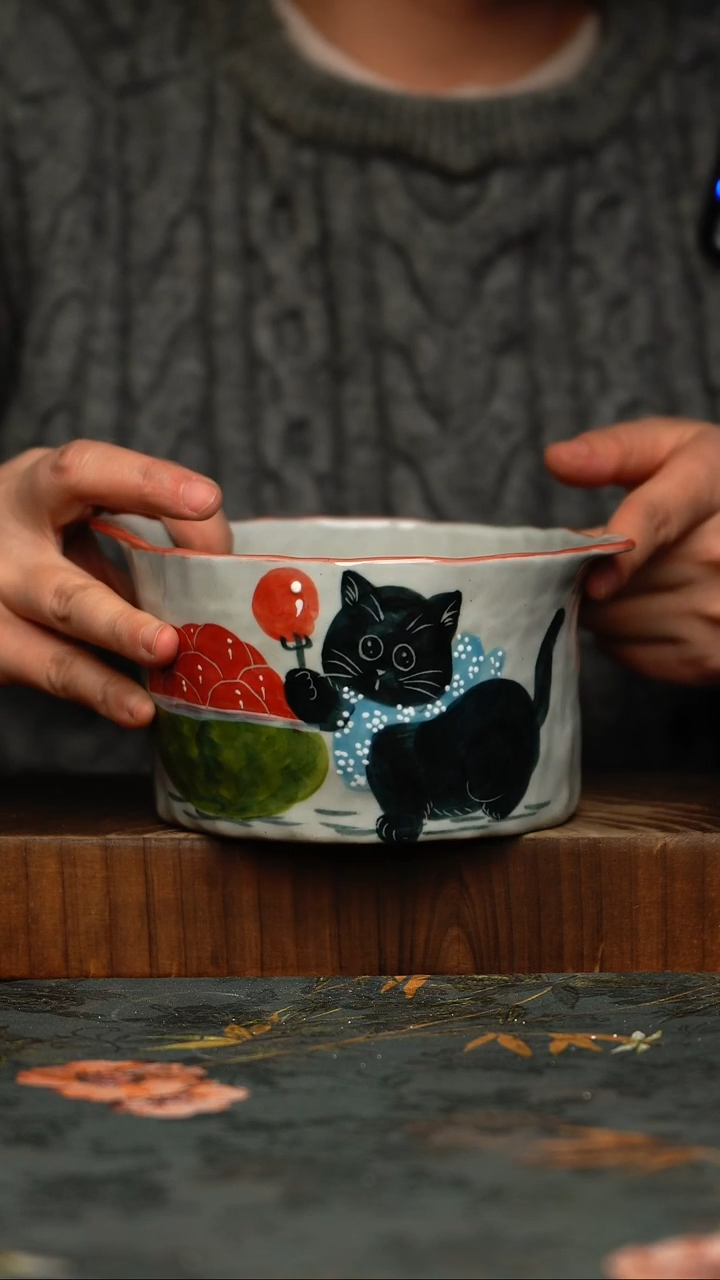 瓷片釉下彩手工手绘同款