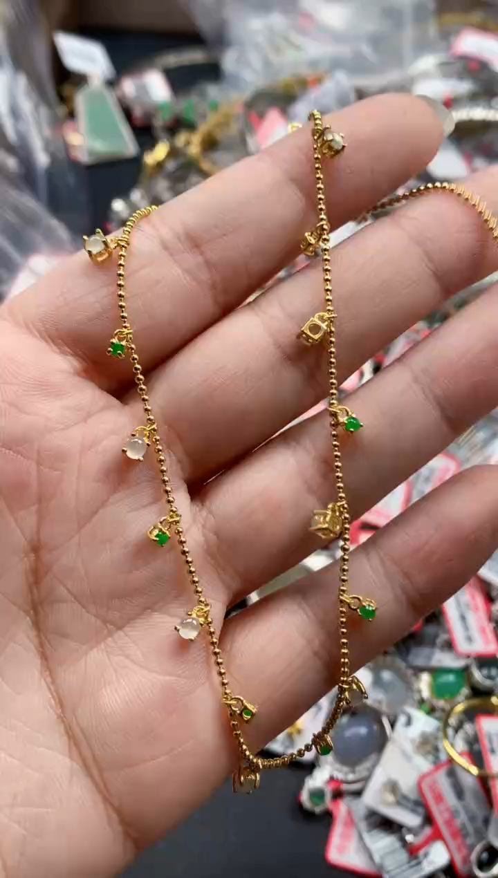 银S925镶嵌戒指翡翠꒰****ﾟ天然A货缅甸翡翠