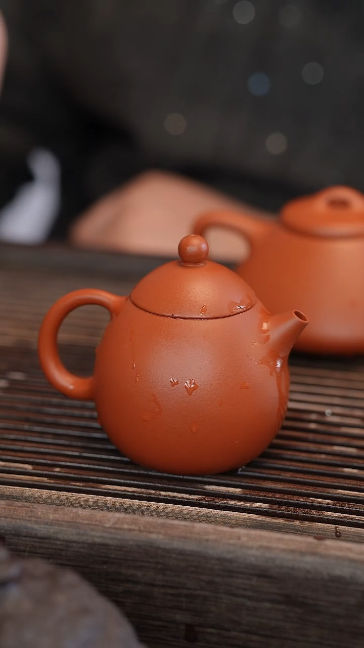 茶壶紫砂龙蛋 朱泥 半手工 140cc