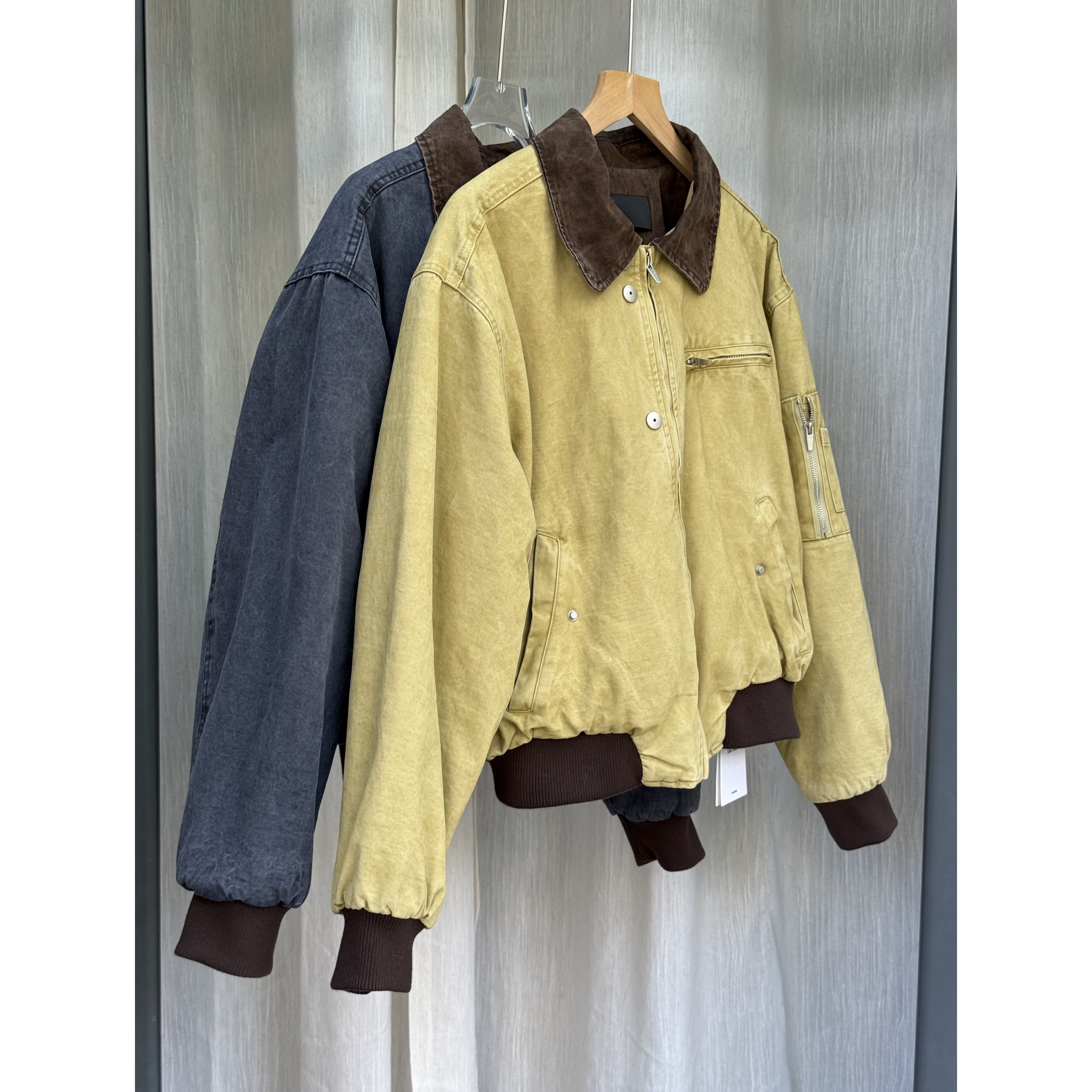 Uninhabitable 纯棉加厚棉服！秋冬加棉水洗棉衣做旧美式翻领夹克