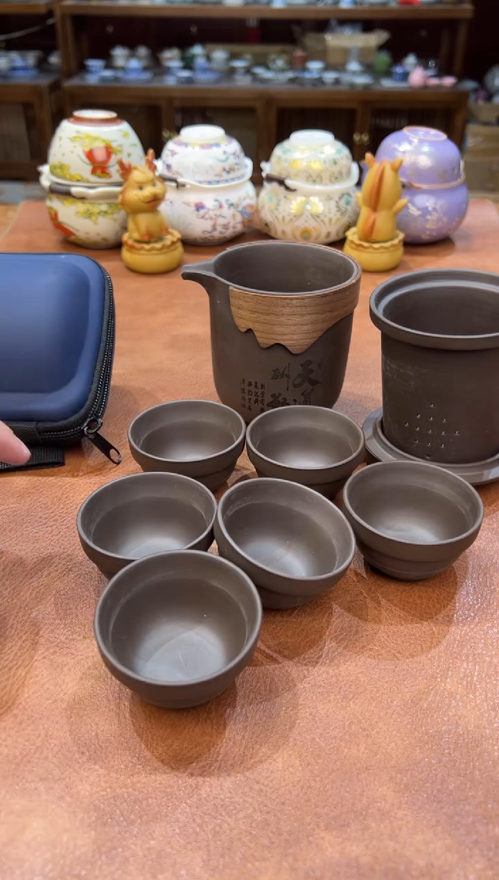 真的很便宜会开片的旅行茶具