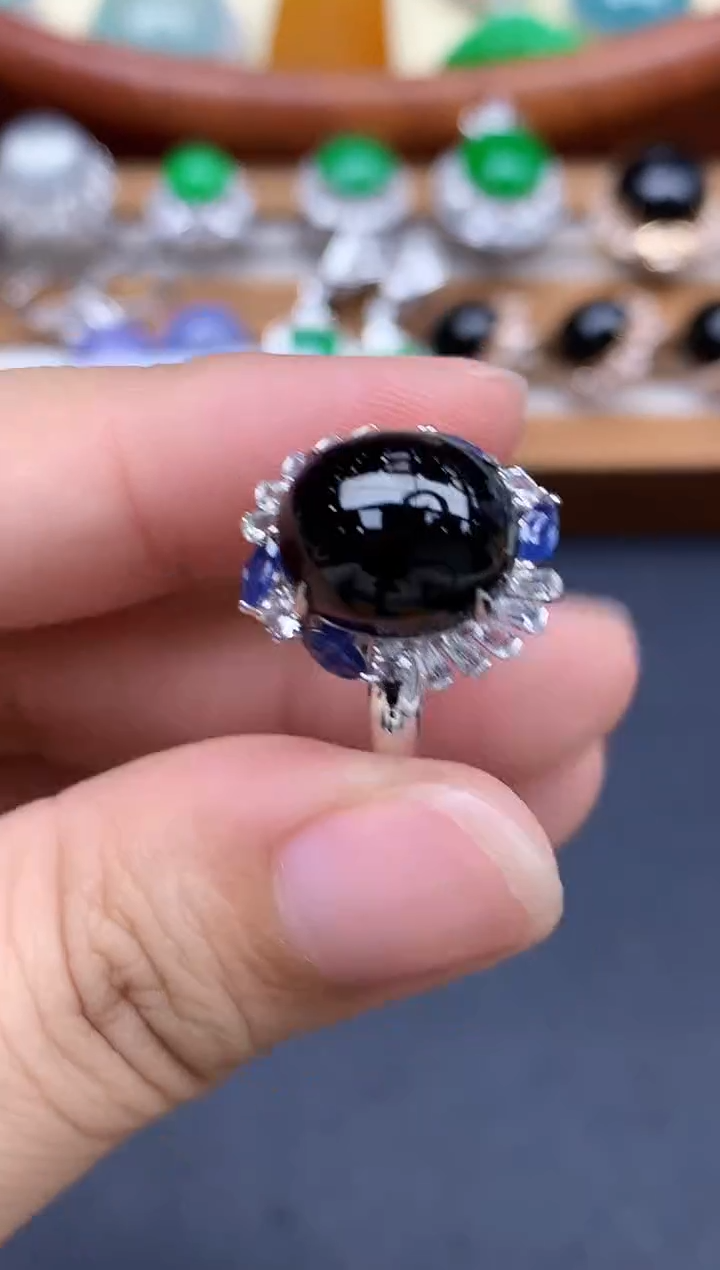 18K金镶嵌戒指翡翠389-中国好珍宝