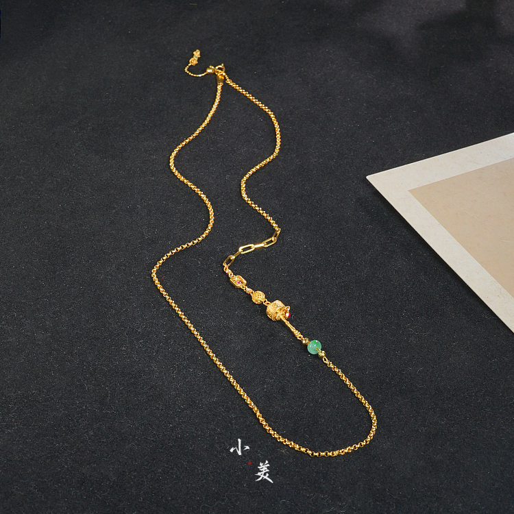 18K金翡翠转经筒项链（多样性发货）G8997