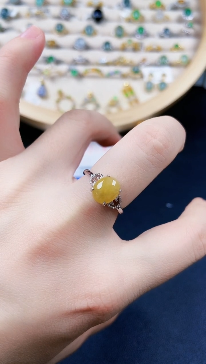 【闪购商品】翡翠银S925镶嵌戒指64646