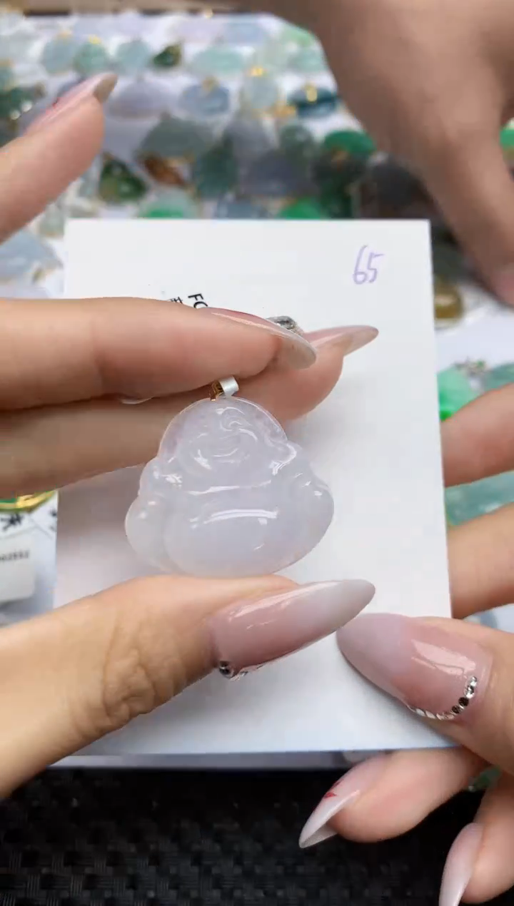 【闪购商品】翡翠颈饰18K金镶嵌天然翡翠A货