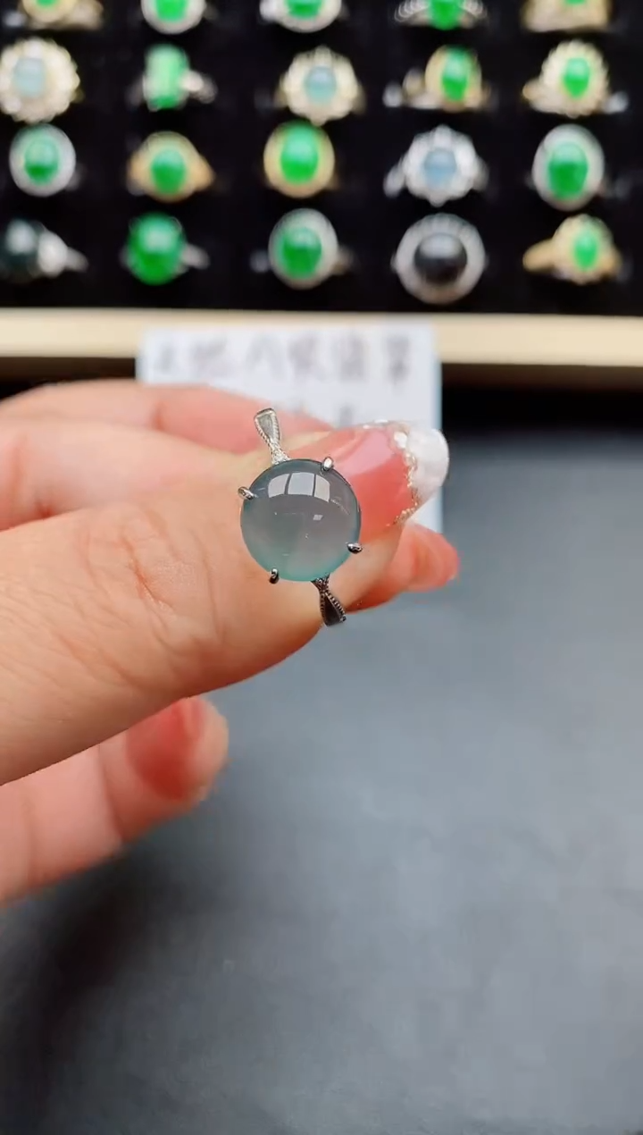 【闪购商品】翡翠戒指银S925镶嵌50800