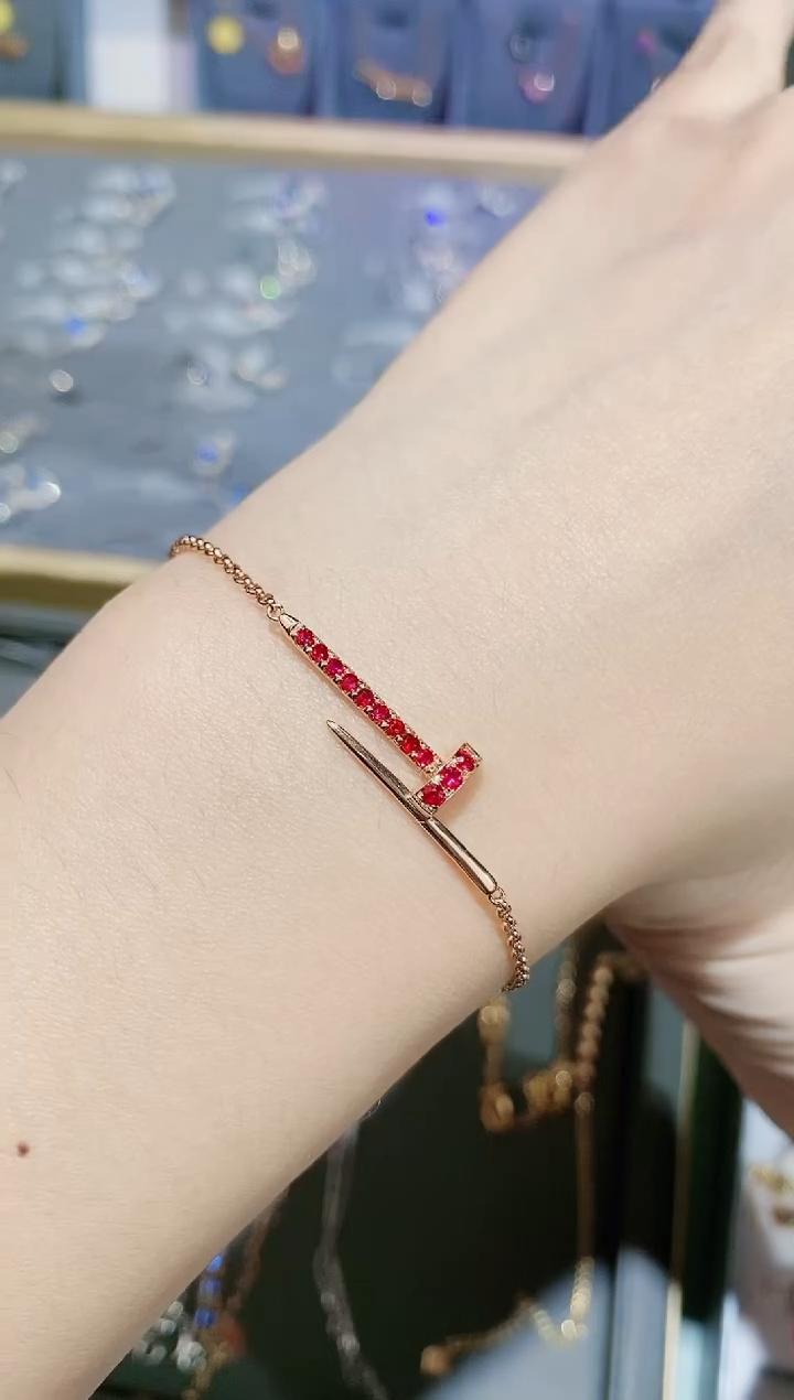 【闪购商品】红宝石手链18K金镶嵌手链
