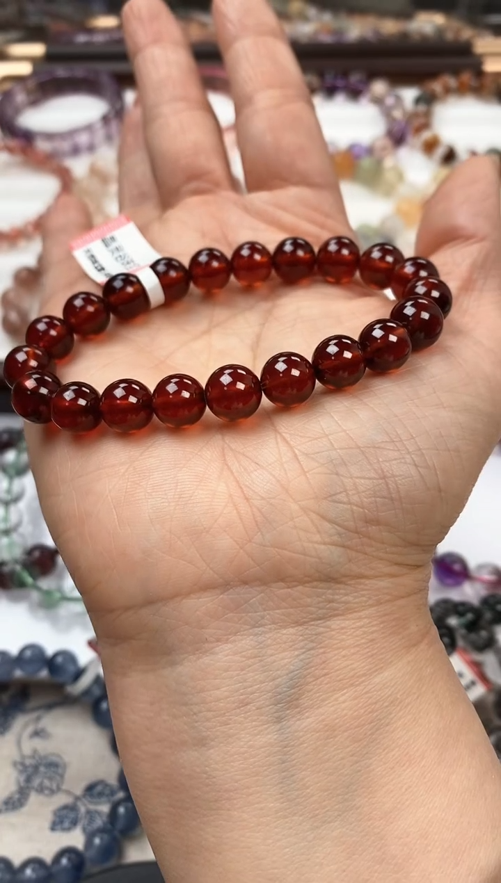 未镶嵌手链石榴石橙红石榴石