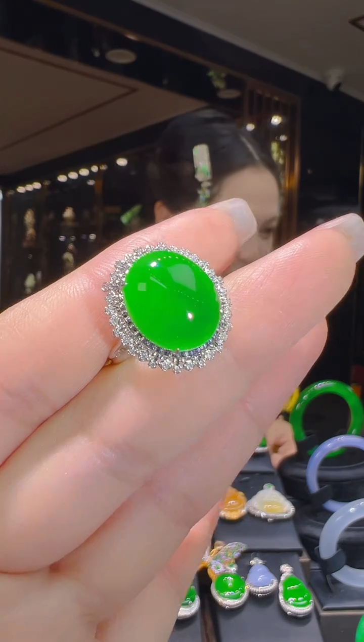 【闪购商品】翡翠戒指18K金镶嵌027       