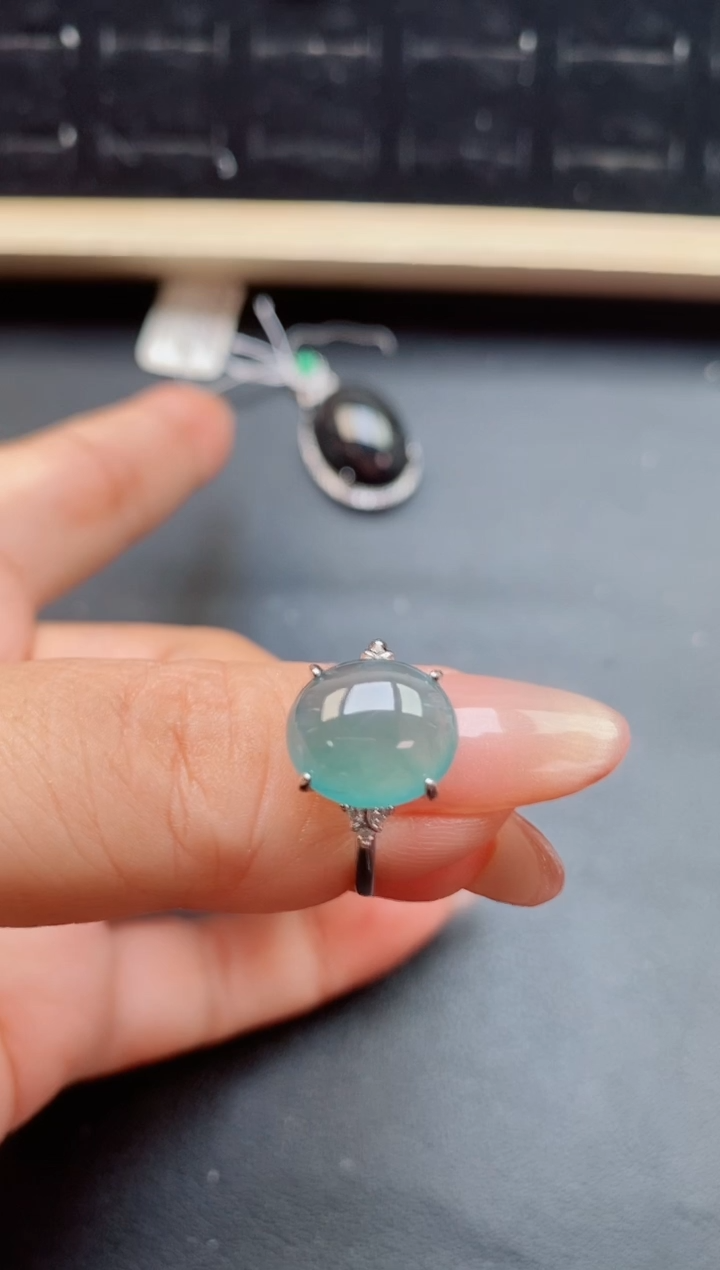 翡翠戒指银S925镶嵌321321