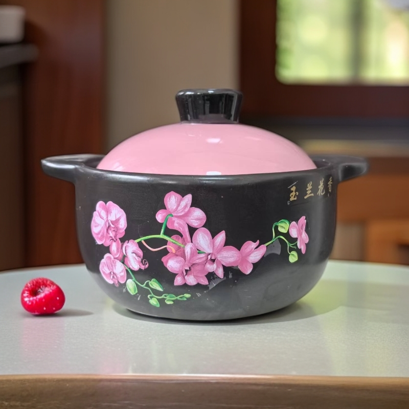 【爆款推荐】3升玉兰花开砂锅炖锅干烧不裂煤气灶燃气耐高温煲粥