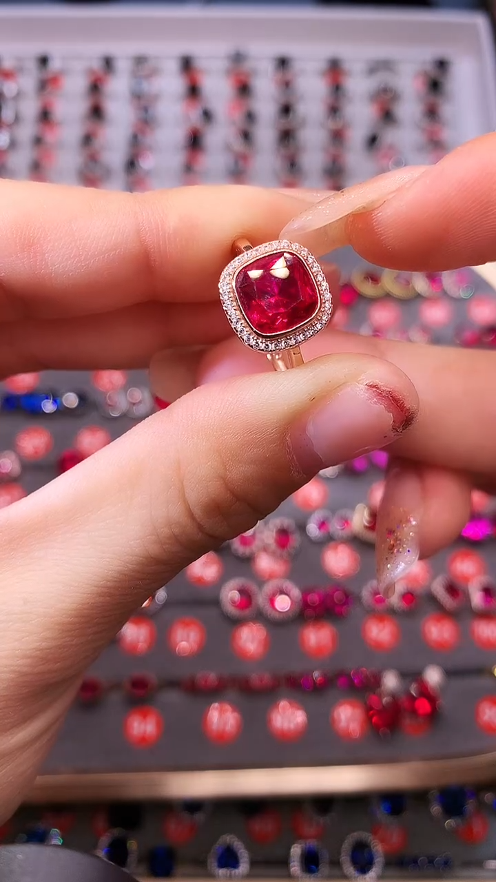 【闪购商品】红宝石戒指银S925镶嵌111111