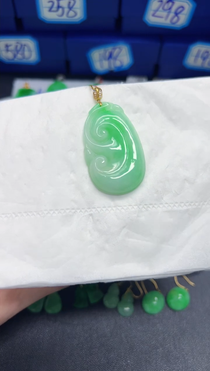 【闪购商品】翡翠颈饰18K金镶嵌Y缅料A货/支持复检/一件  