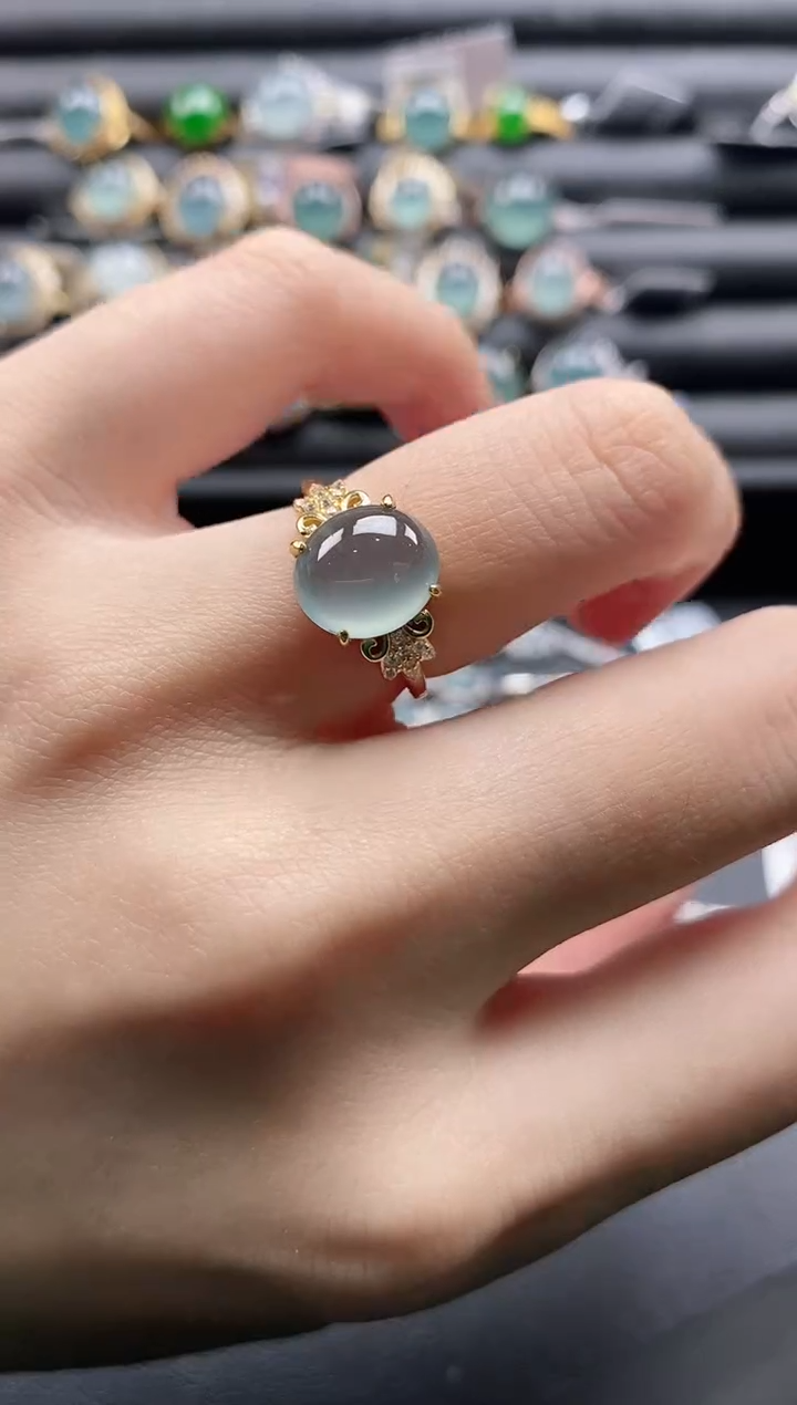 【闪购商品】翡翠戒指银S925镶嵌1111