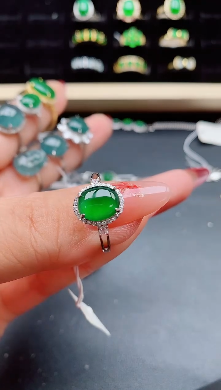 【闪购商品】翡翠戒指银S925镶嵌50805501