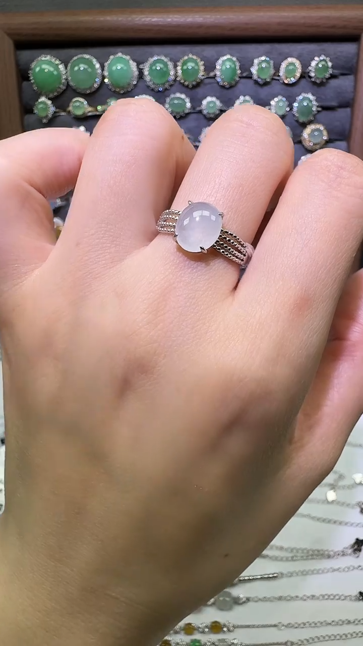 银S925镶嵌戒指翡翠戒指21