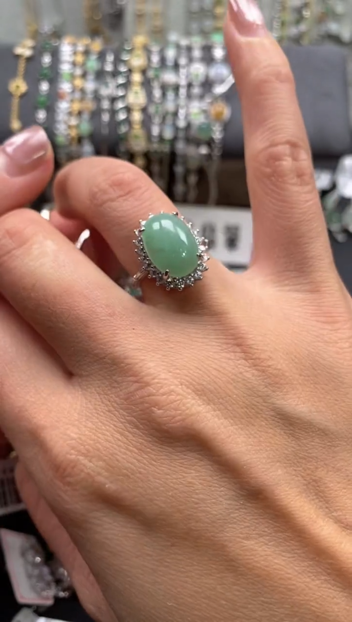 【闪购商品】翡翠戒指银S925镶嵌11111--1