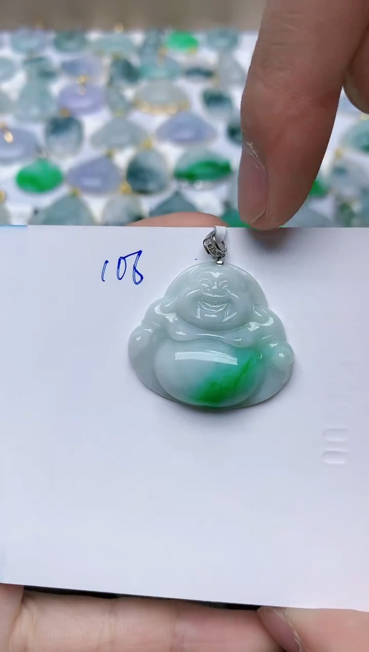 【闪购商品】翡翠颈饰18K金镶嵌天然翡翠A货    