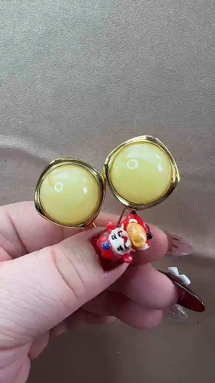 【闪购商品】琥珀耳饰未镶嵌耳环