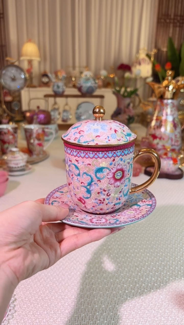 【闪购商品】瓷花开盛世-办公杯-办公杯