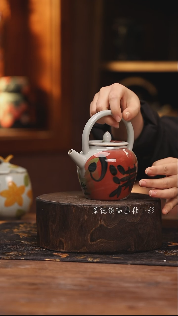 陶瓷景德镇高温釉下手绘陶瓷@L542@