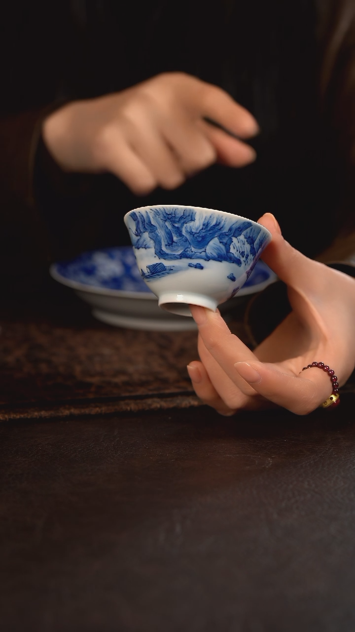 【闪购商品】杯HLX陶瓷重工山水大三秋杯 随机