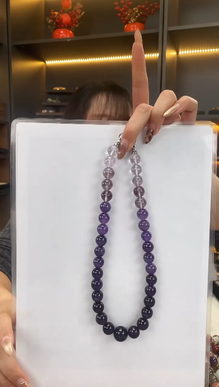 未镶嵌手链水晶渐变紫水项链