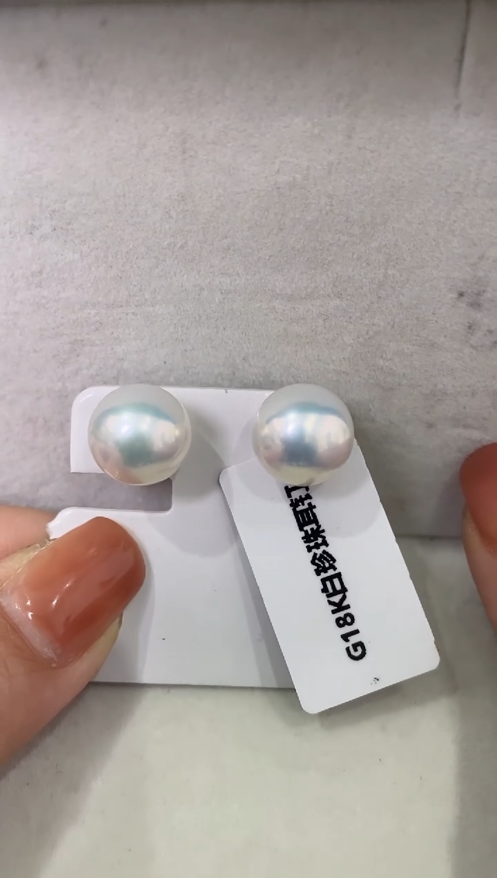 【闪购商品】淡水珍珠LL18K金镶嵌珍珠耳钉@@c1258