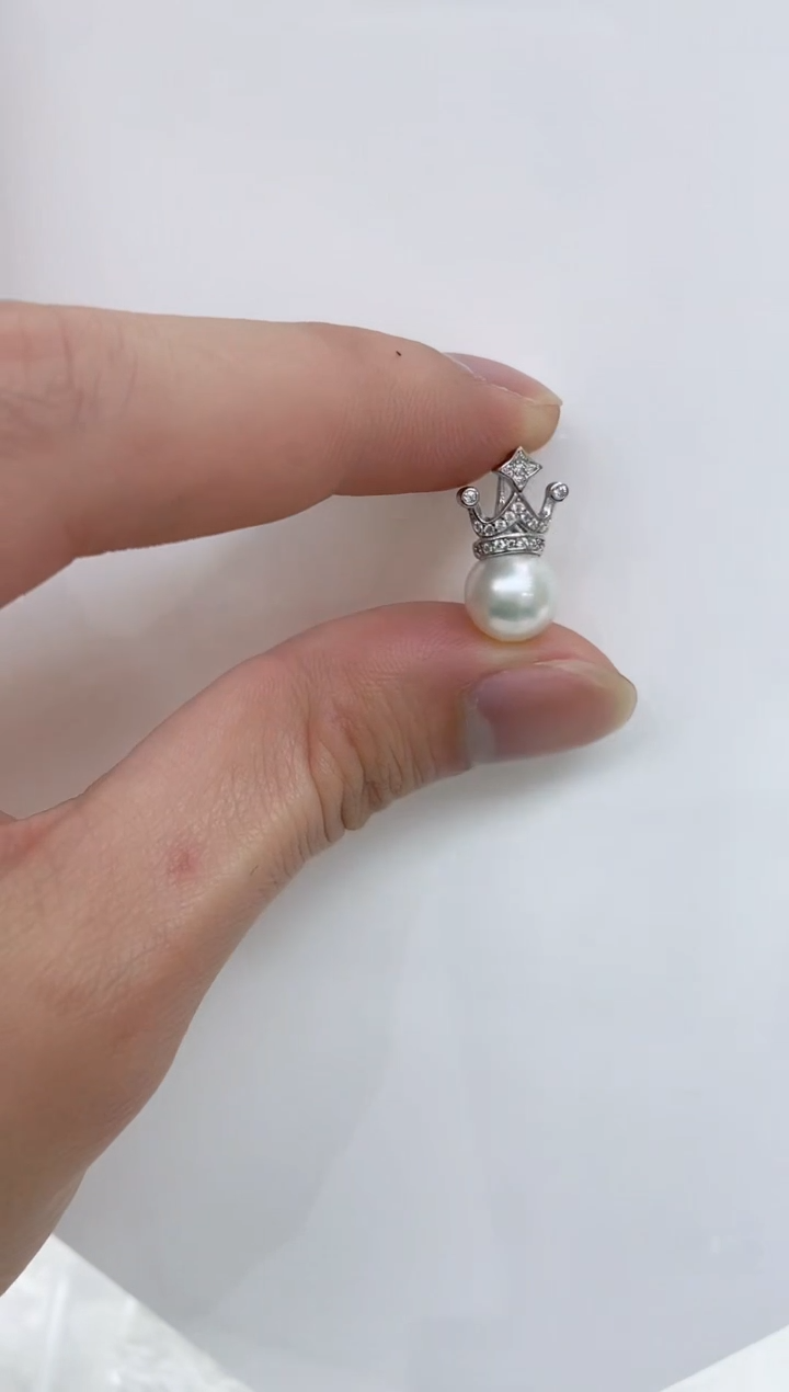【闪购商品】海水珍珠吊坠(不含链)银S925镶嵌海水珍珠吊坠
