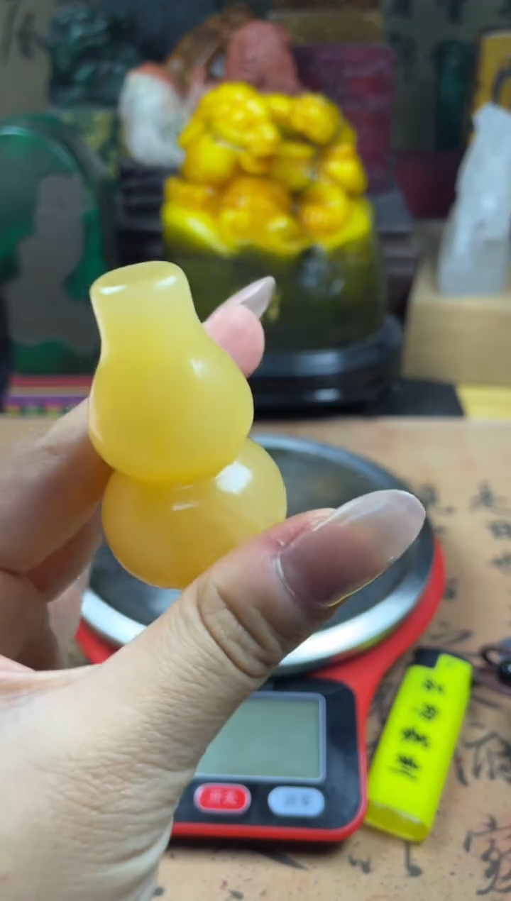 寿山石印石高山晶葫芦圆章  至乐