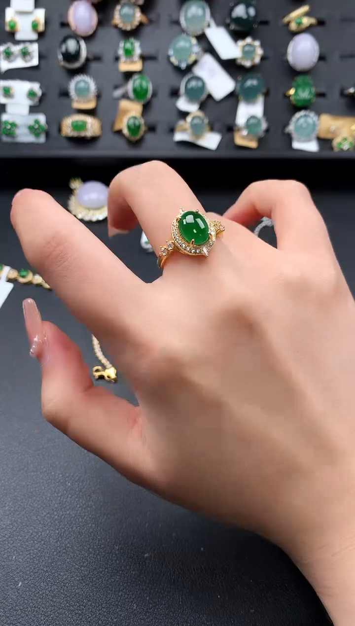 【闪购商品】翡翠戒指银S925镶嵌51241241