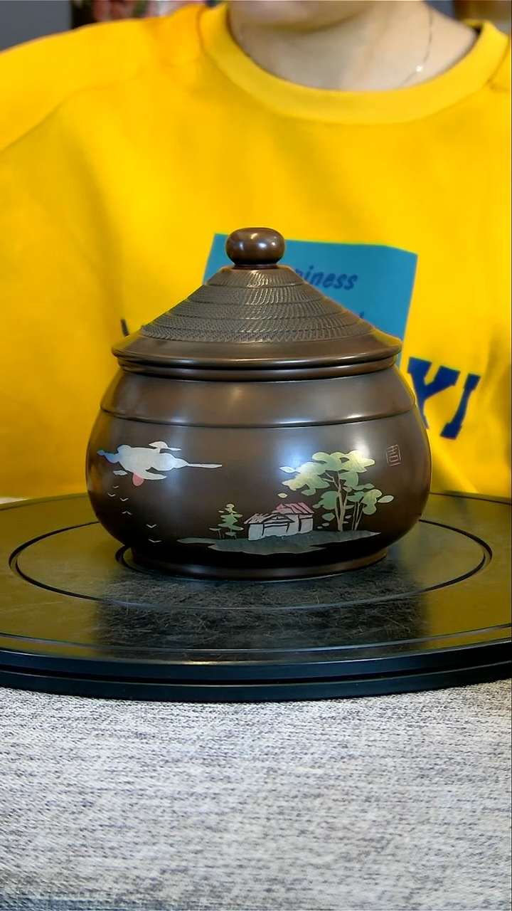 【闪购商品】建水全手工紫陶茶罐精磨083