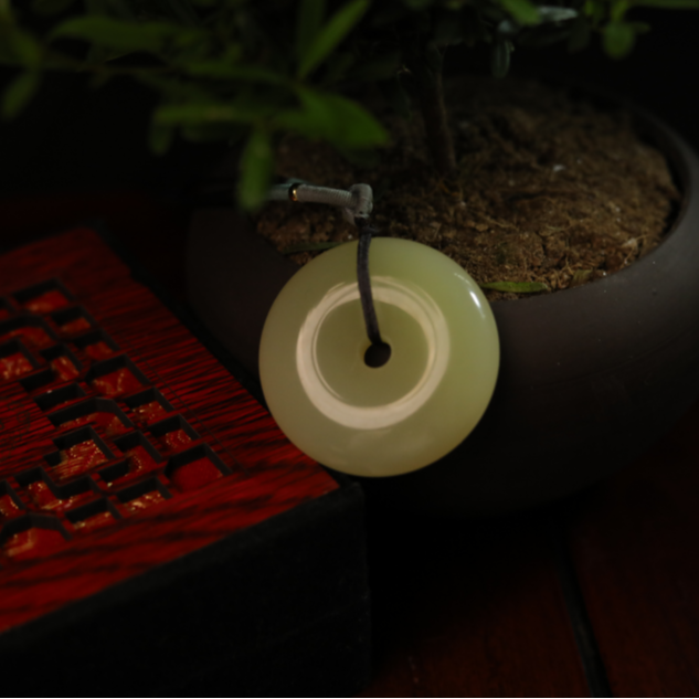 【新人福利】新疆和田玉黄口料无忧化平安扣吊坠时尚百搭 赠链