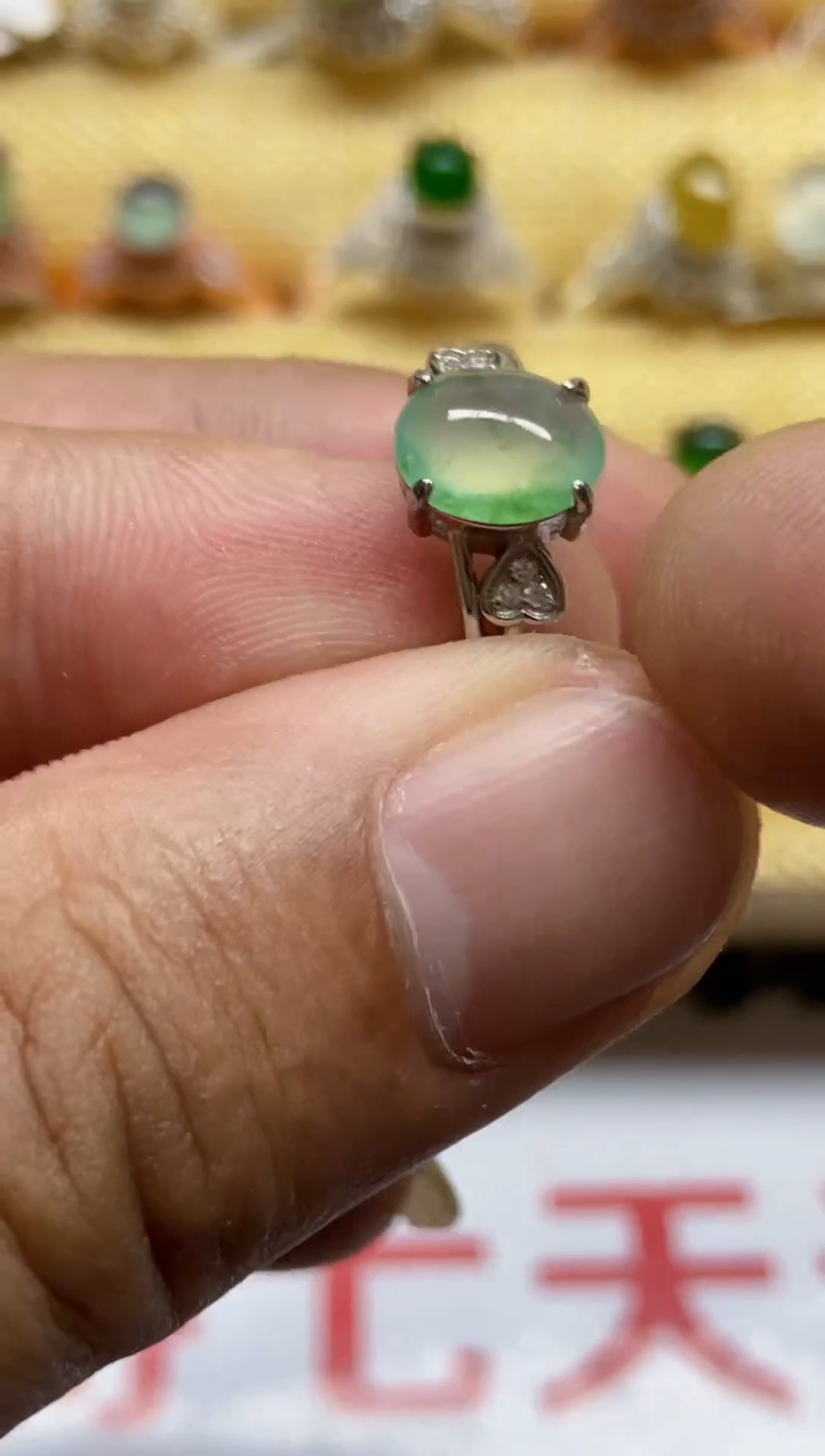 【闪购商品】翡翠戒指银S925镶嵌0000