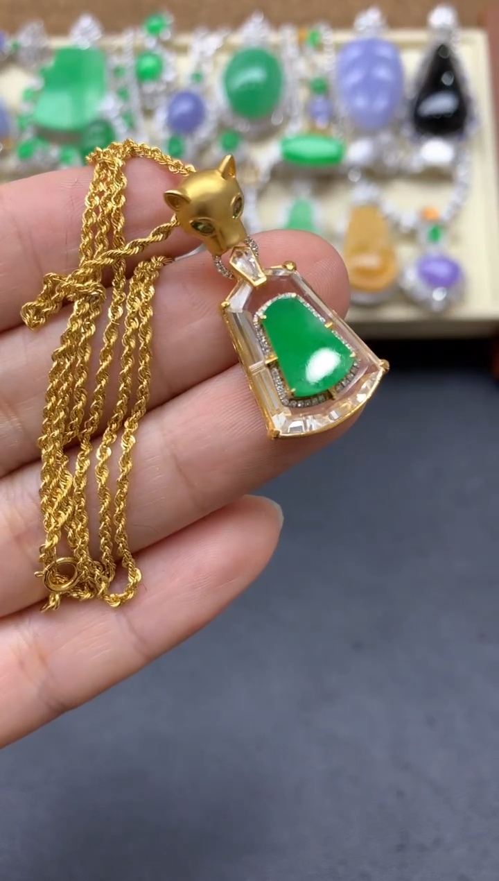 【闪购商品】翡翠颈饰18K金镶嵌438-中国好珍宝