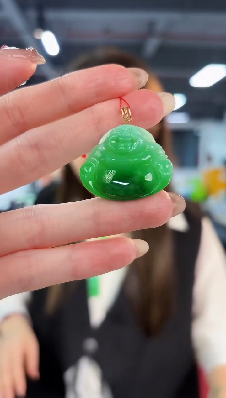 【闪购商品】翡翠颈饰18K金镶嵌缅料A货/支持复检/一件