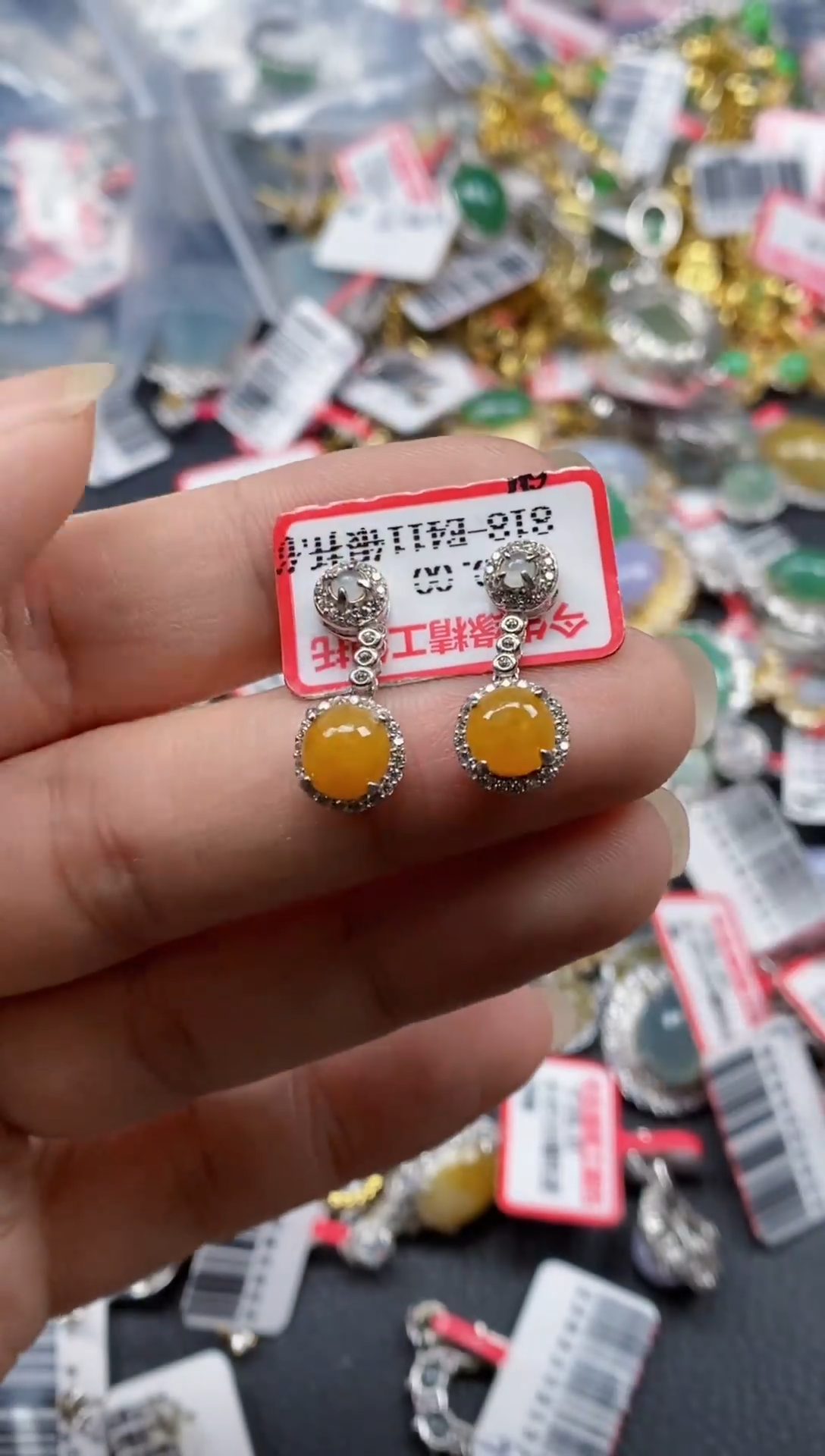 银S925镶嵌戒指翡翠天然A货缅甸翡翠