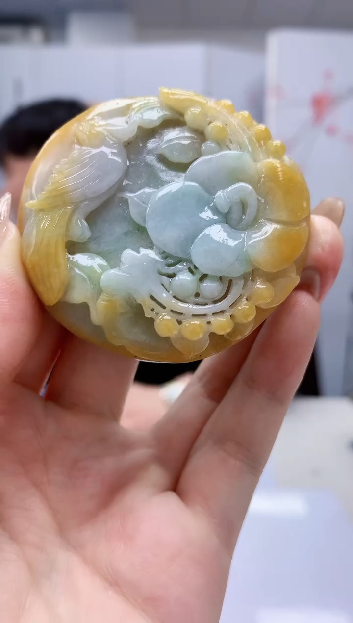 【闪购商品】定制翡翠未镶嵌5060jw-毛货挂件347